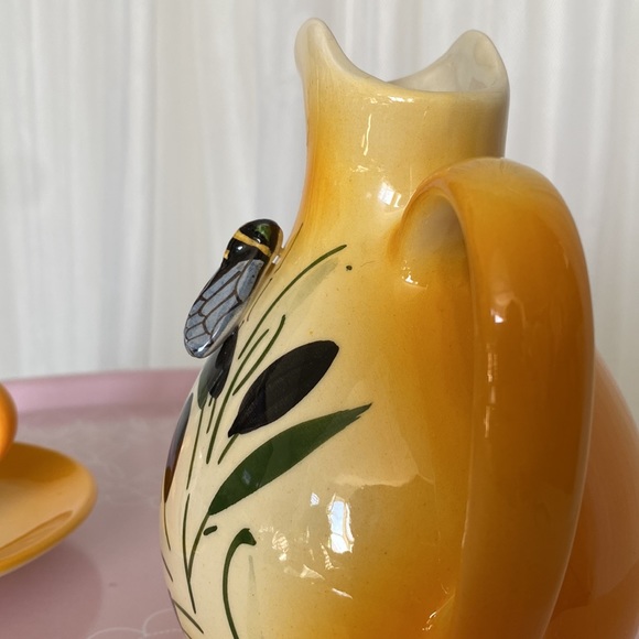 Vintage Provençal F. Sicard 1/2 tasse cup + saucer & milk pot! - Picture 3 of 17